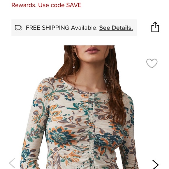 Free people lettuce trim top - Picture 1 of 3